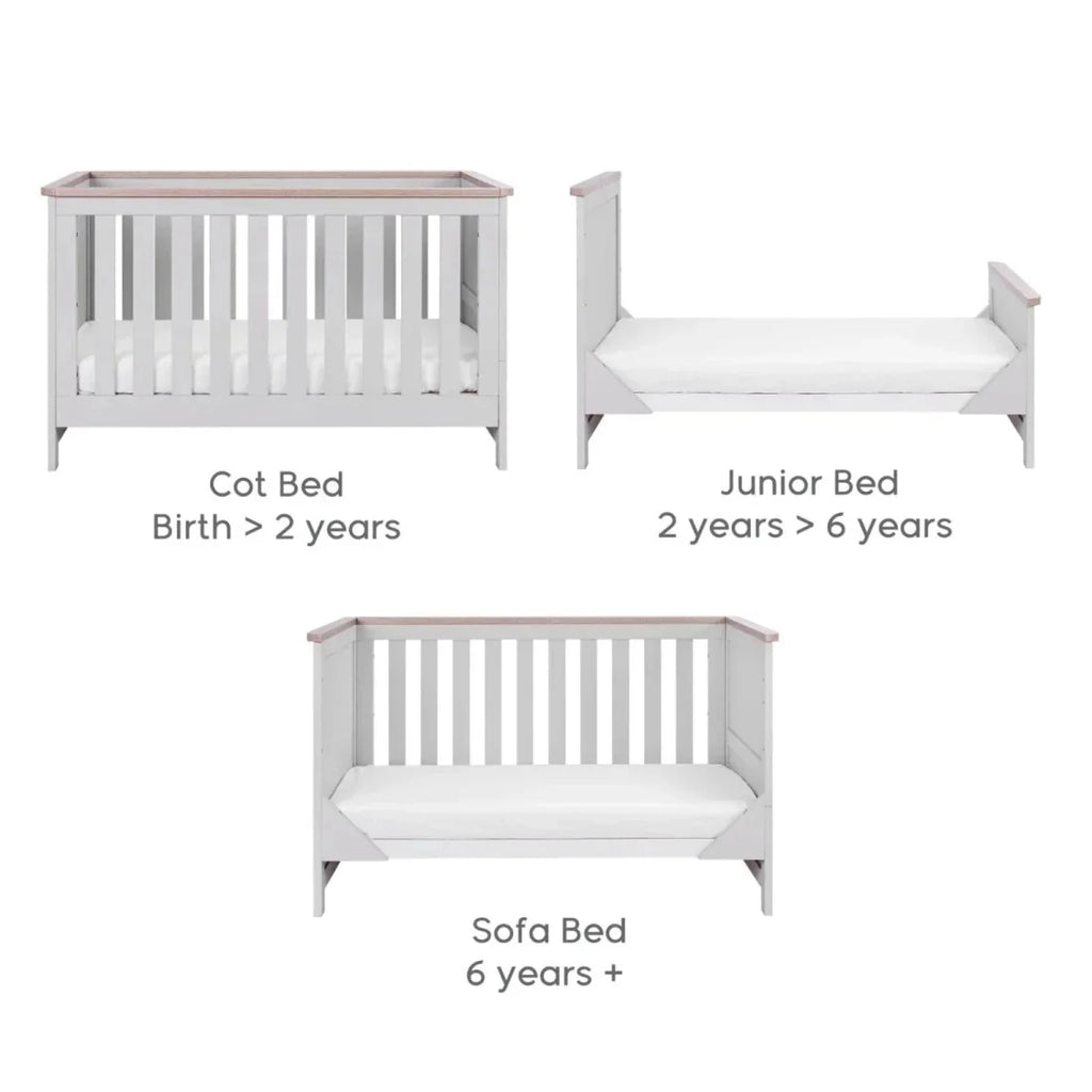 Tutti Bambini Verona Cot Bed - Dove Grey/Oak