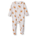 HelloBaby Lion Print Crew Neck Long Sleeve Baby Sleepsuit with Feet (Newborn to 6-9 Months) - Beige