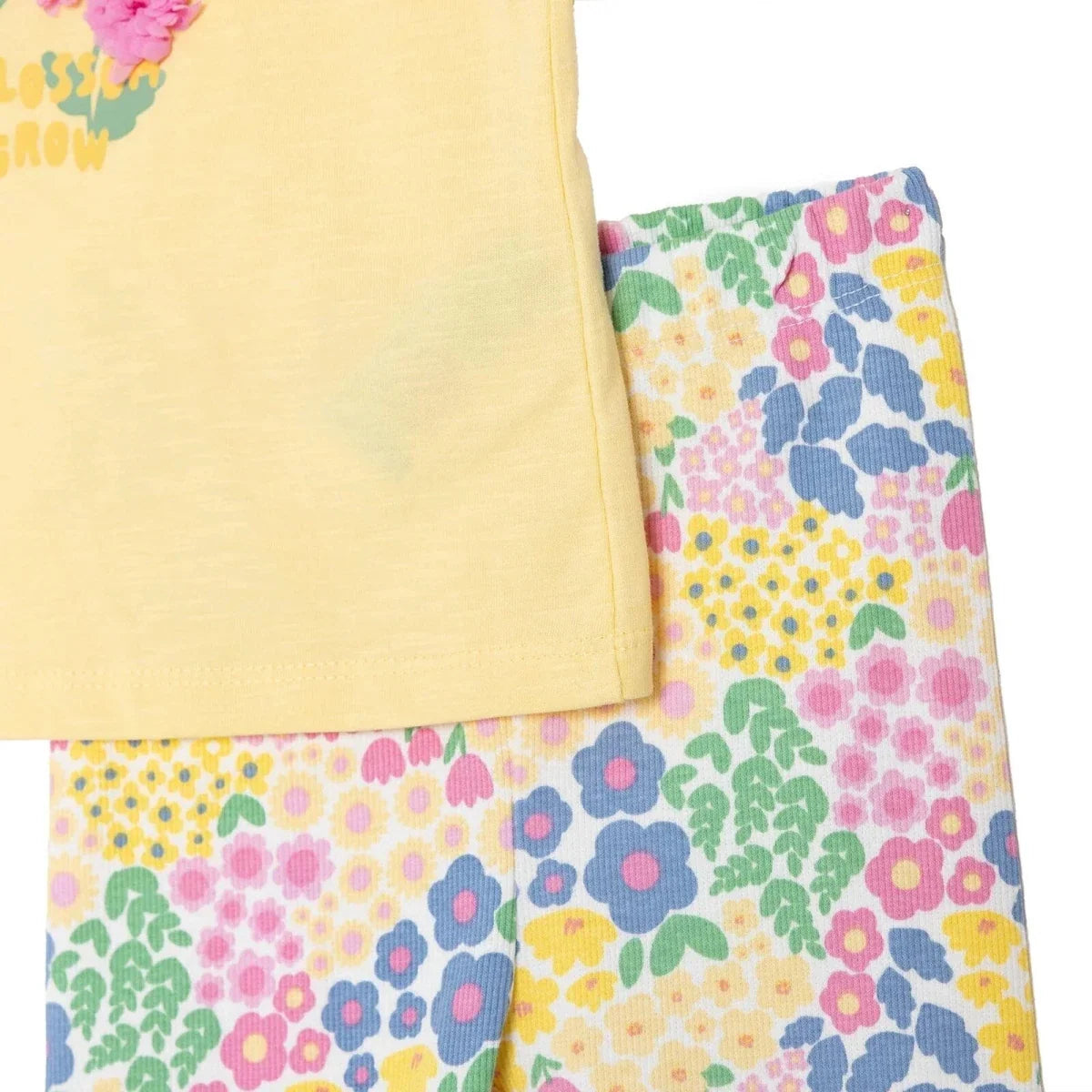 HelloBaby Short Sleeve Baby Top & Leggings Set (6-9 Months to 4-5 Years) - Yellow