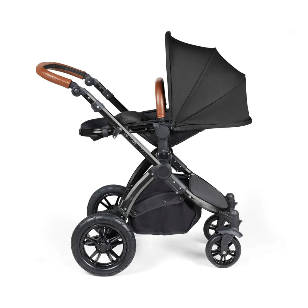 Ickle Bubba Stomp Luxe 2 in 1 Pushchair & Carrycot - Black/Midnight/Tan