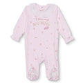 HelloBaby Floral Print Lace Collar Footed Baby Sleepsuit (Newborn to 6-9 Months) - Pink
