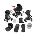 Ickle Bubba Stomp Luxe 2 in 1 Pushchair & Carrycot - Black/Midnight/Tan