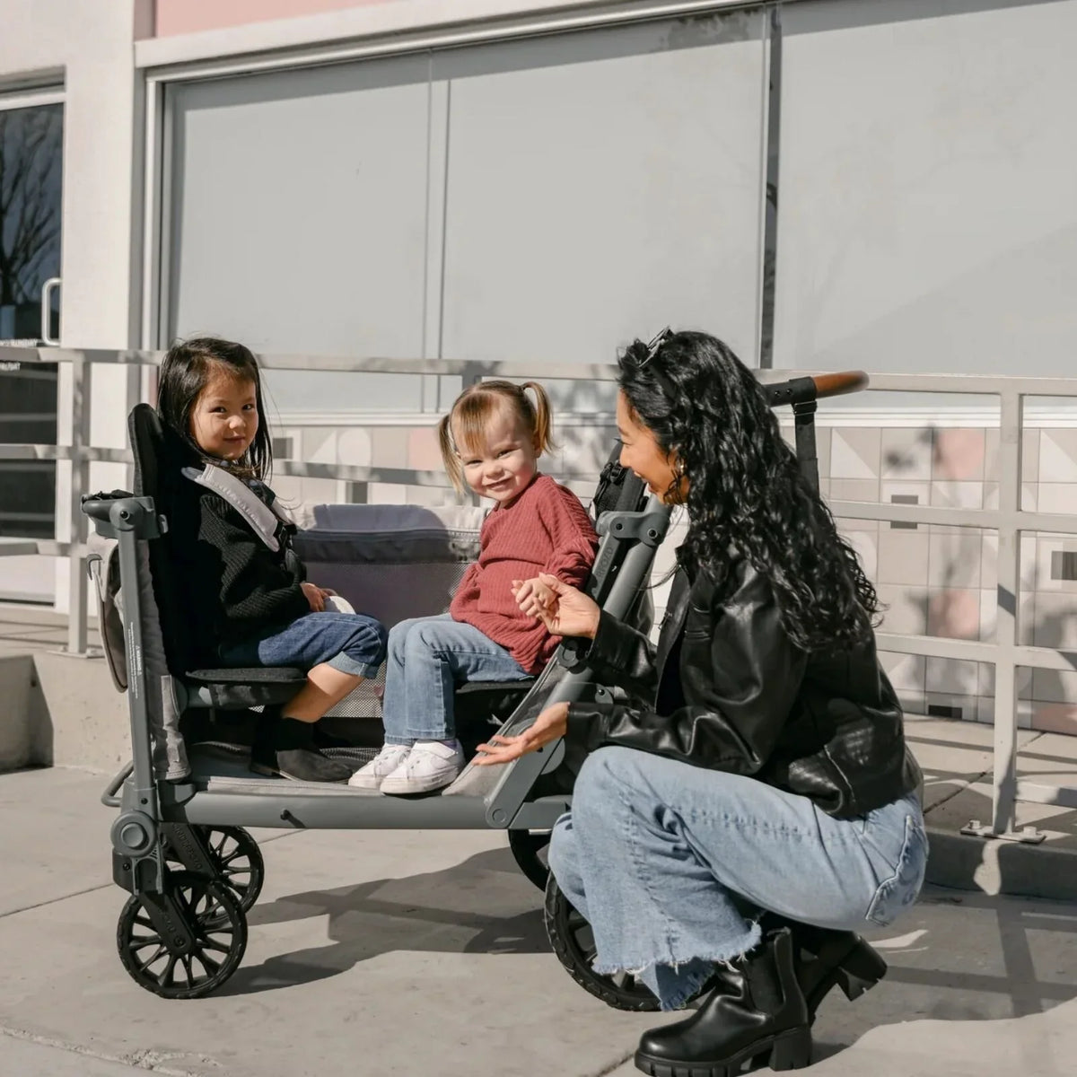 Wonderfold L4 Quad Stroller Wagon - Grey