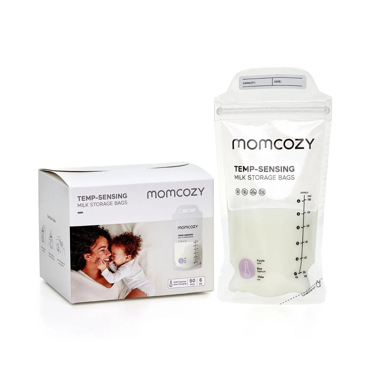 Momcozy Breast Milk Storage Bags 180ml 50 pcs
