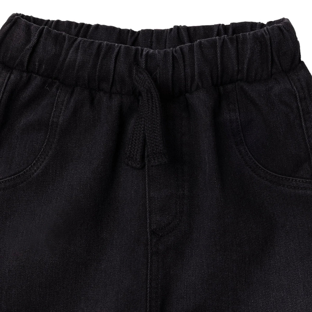 HelloBaby Elasticated Cuff Denim Baby Trousers (6-9 Months to 3-4 Years) - Black