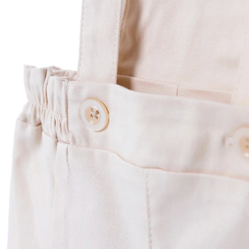 Bebetto Dungaree Baby Shorts & Short Sleeve T-Shirt Set (1-3 to 12 Months) - Beige