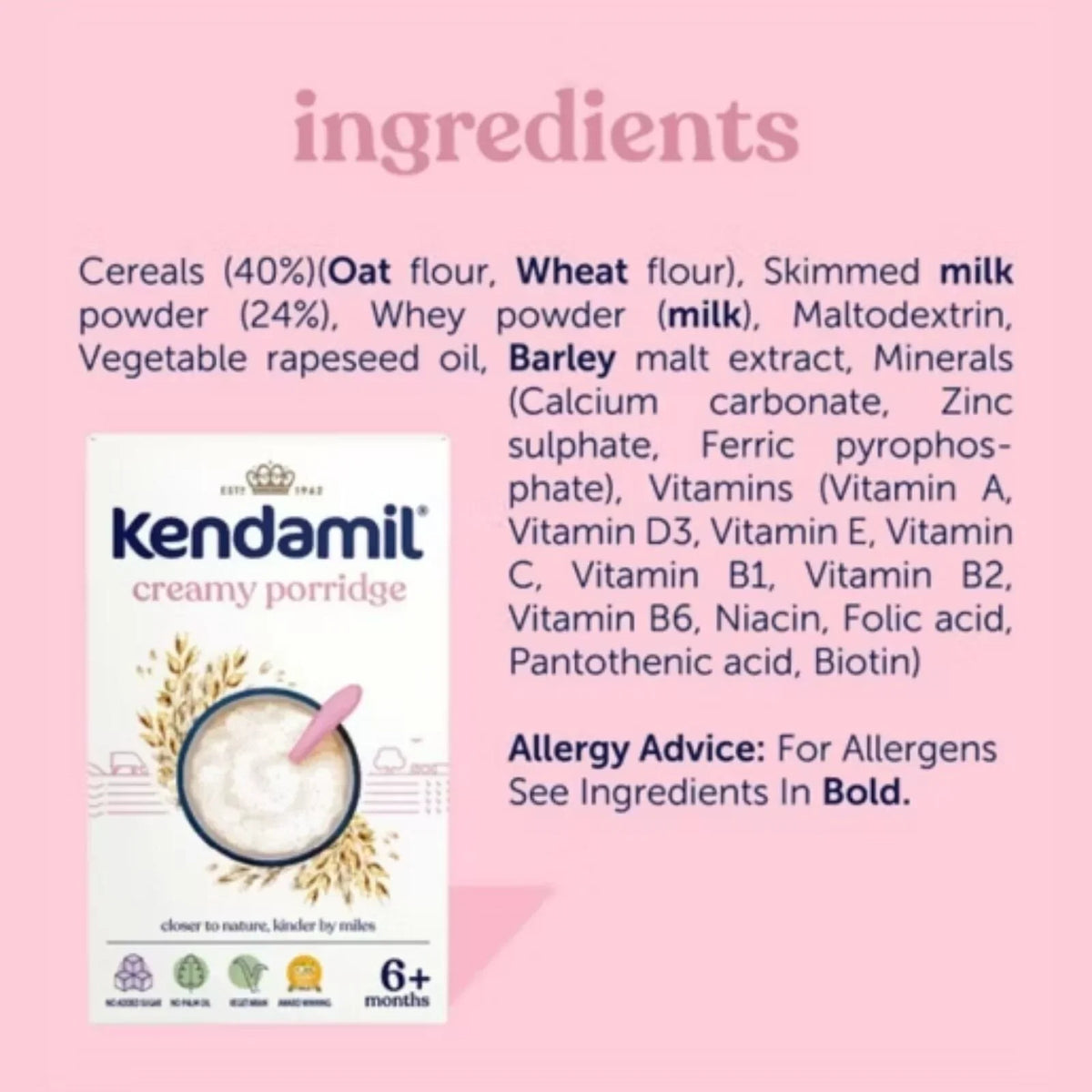 Kendamil Creamy Oat Porridge 6+ months 150g