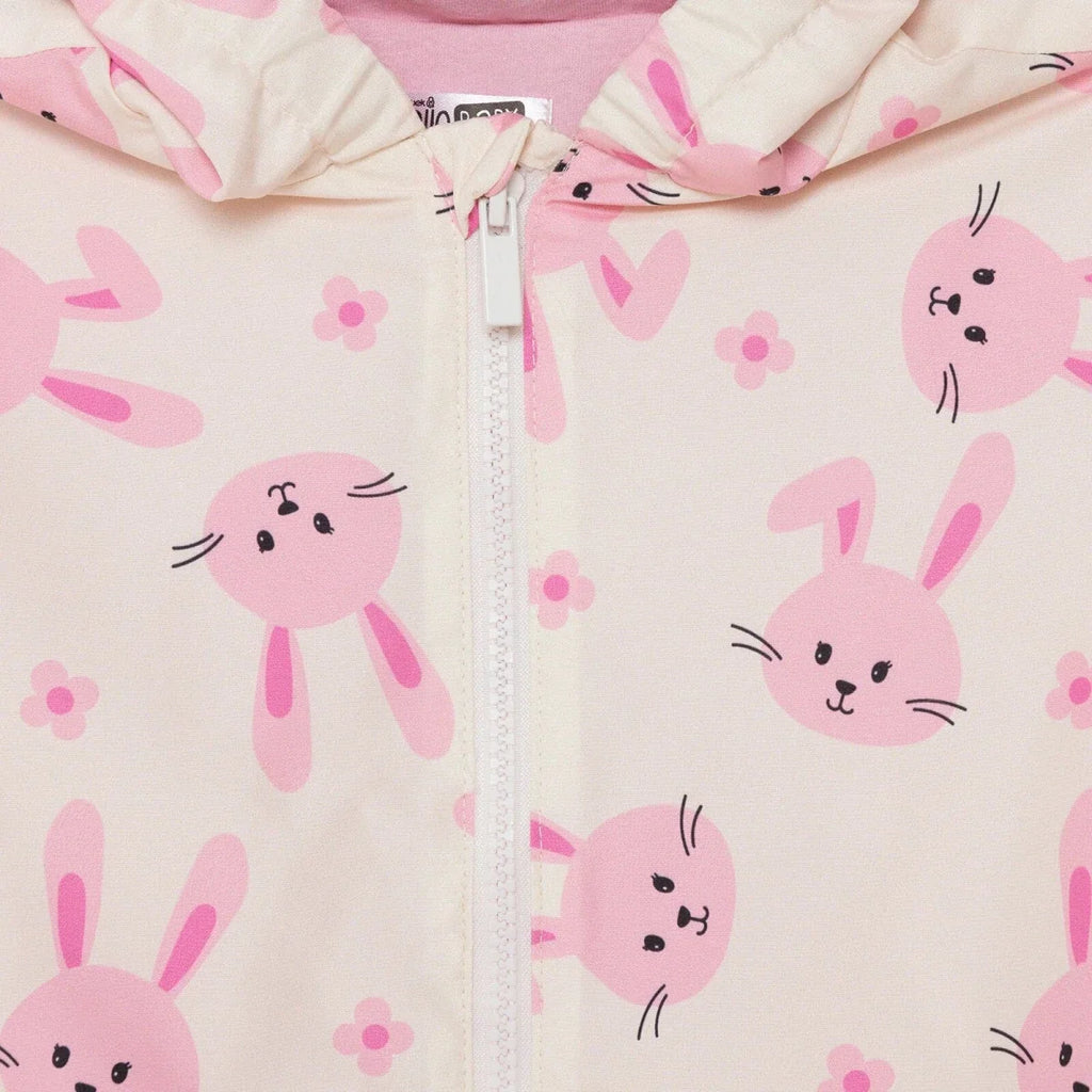 HelloBaby Hooded Printed Microfibre Baby Raincoat (9-12 Months to 4-5 Years) - Ecru Printed