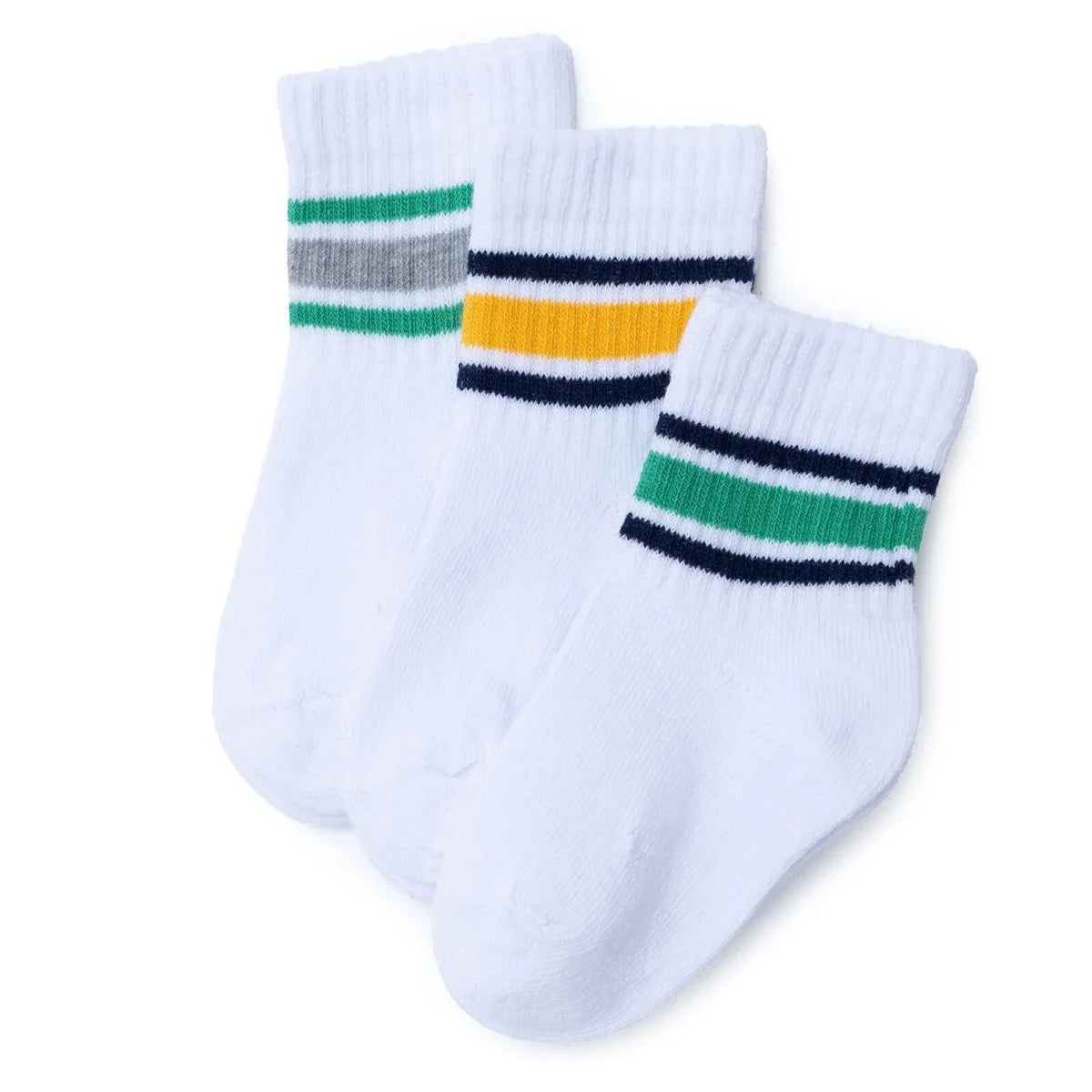 HelloBaby Striped 3 Pack Ankle Baby Socks (Newborn to 4-5 Years) - White