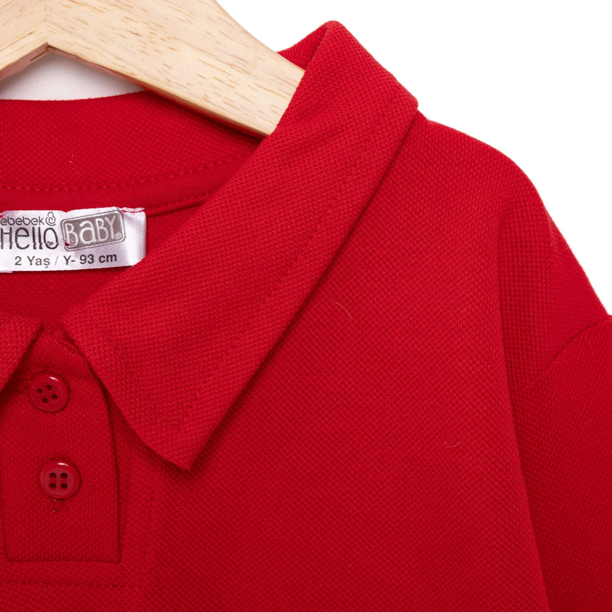 HelloBaby Polo Collar Long Sleeve Pique Baby T-Shirt (9 Months to 5 Years)