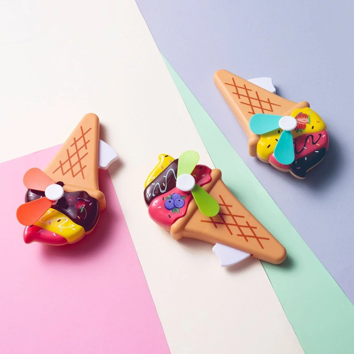 HZTB Ice Cream Big Hand Fan Assorted