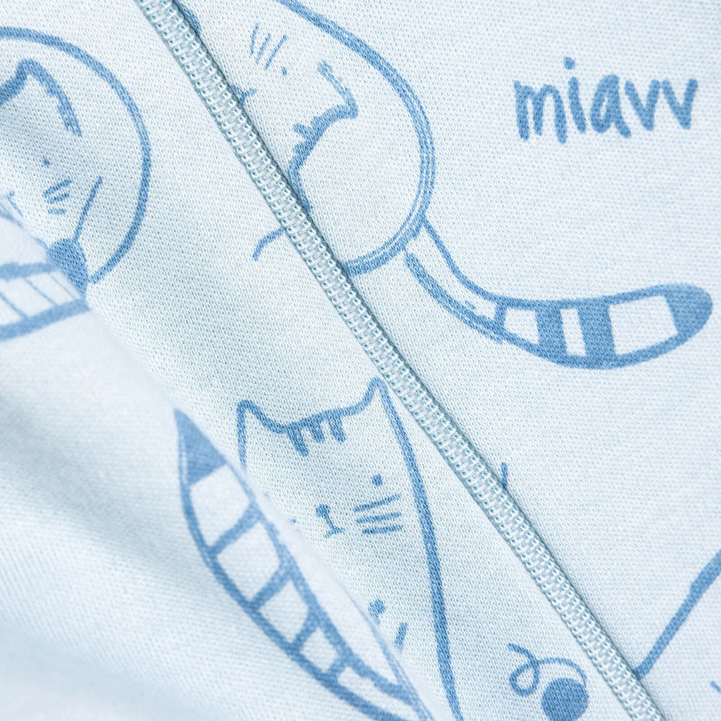 Bebetto Cat Motif Zip-Up Footless Baby Sleepsuit (3 Months to 3 Years)