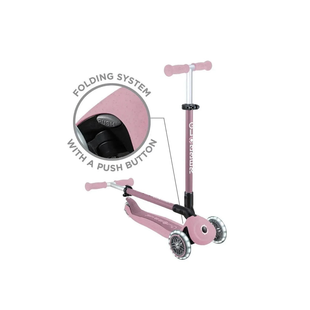 Globber Go Up Active Lights Eco Scooter - Berry