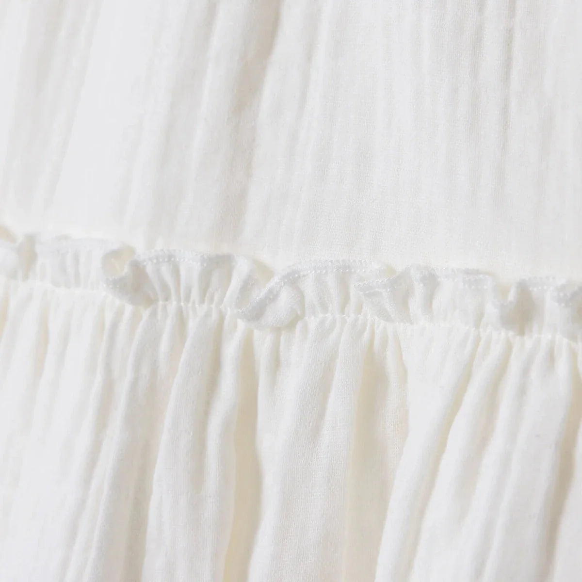 HelloBaby Short Sleeve Muslin Baby Dress (6-9 Months to 4-5 Years) - Ecru