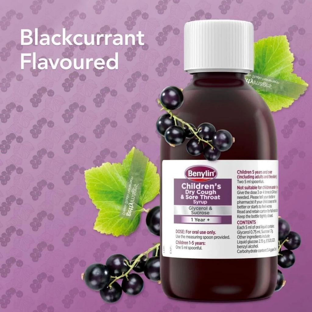 Benylin Children's Dry Cough and Sore Throat Syrup 1+ year 125ml