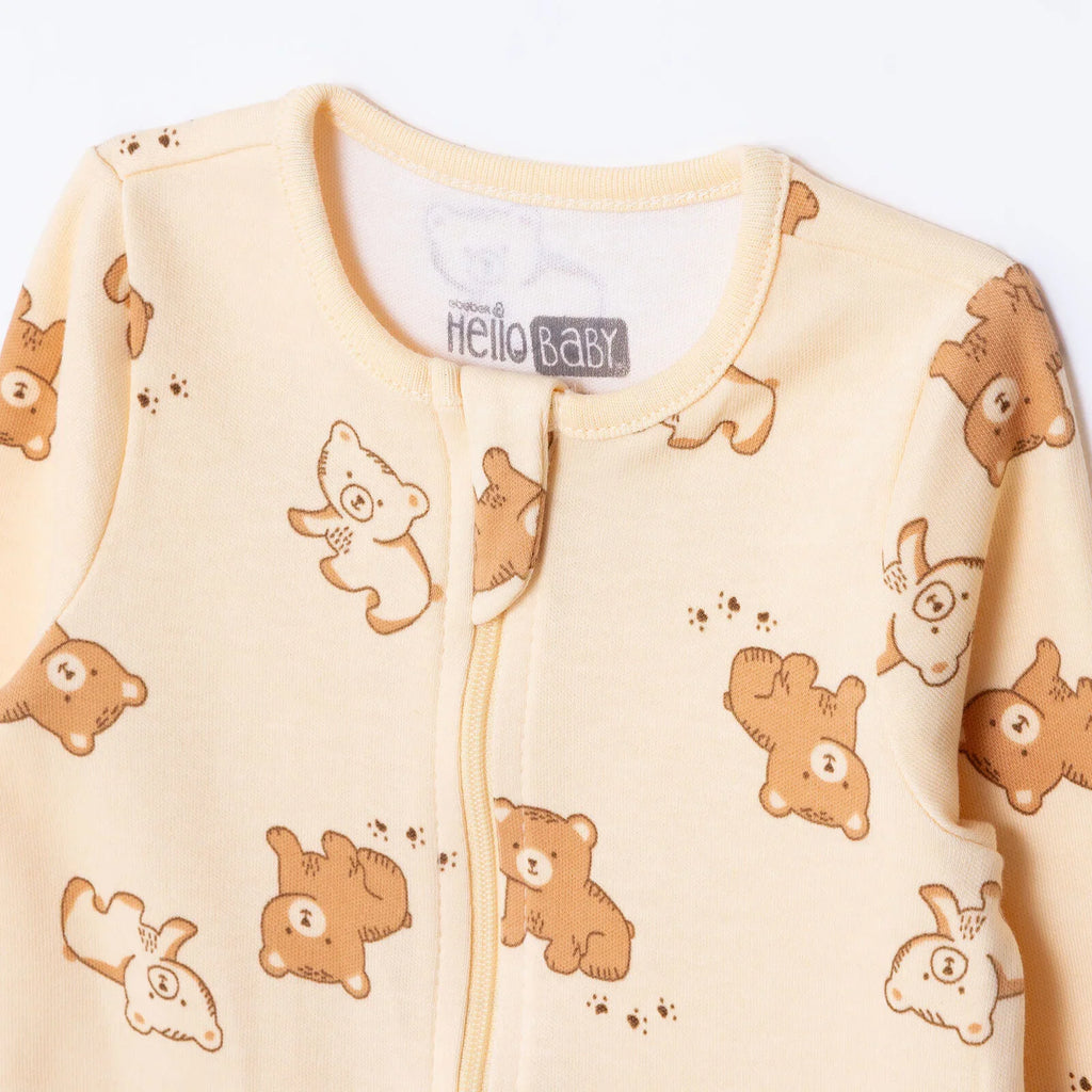 HelloBaby Long Sleeve Baby Sleepsuit with Feet (Newborn to 9 Months)