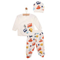 HelloBaby Vehicle Print Baby Hat, Vest & Bottoms Set (Newborn to 6 Months)