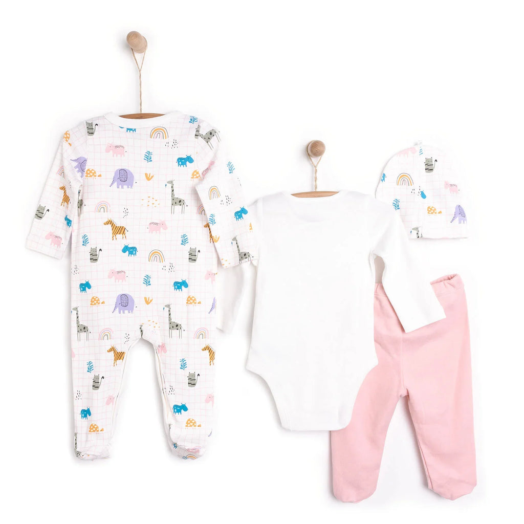 HelloBaby 4 Piece Rainbow Print Baby Hospital Bag Set (Newborn to 9 Months)