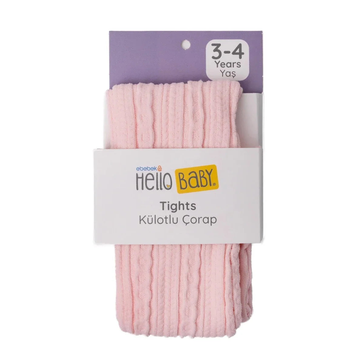 HelloBaby Cable Knit Baby Tights (6-12 Months to 4-5 Years) - Pink