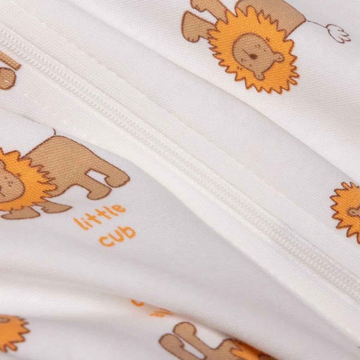 HelloBaby Lion Print Crew Neck Long Sleeve Baby Sleepsuit with Feet (Newborn to 6-9 Months) - Beige